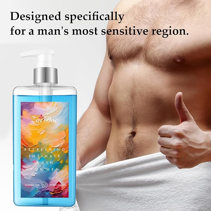 2Packs Refresh Gentle Intimate Wash, Daily Cleanser with Lactic Acid & Menthol, pH Balanced for Sensitive Skin, 10.14 fl oz(Man&Women)