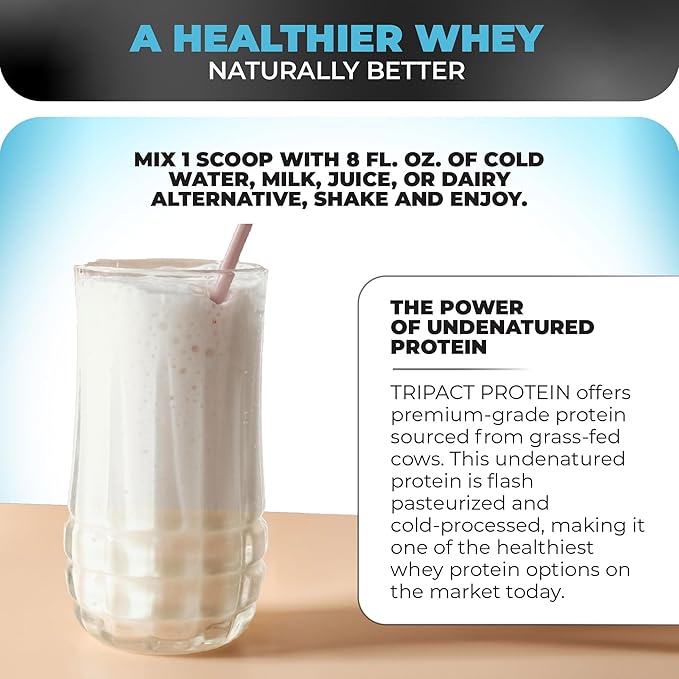 Nutrology TRIPACT Protein Powder - 7-in-1 Meal Replacement Shake with Grass Fed Whey Protein Powder, Pea, Rice, Greens for Muscle Recovery & Immunity, Vanilla Latte & Cinnamon Flavor, 20 Servings