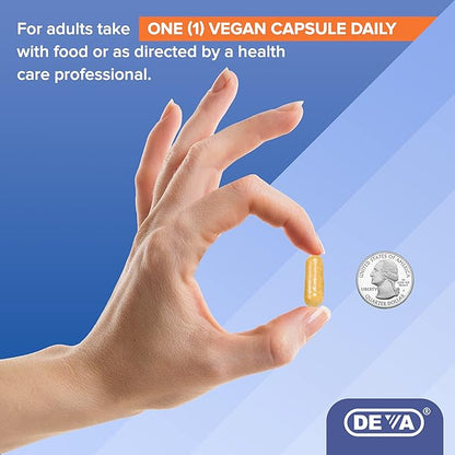 DEVA Vegan Vitamins Digestive Enzymes Plus Supplement - A Unique Blend of Enzymes & Herbs - 90 Capsules, 1-Pack