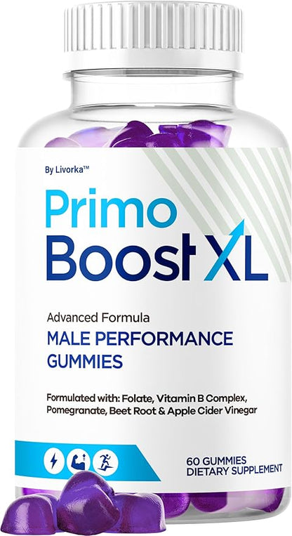 Primo Boost XL Gummies - Official PrimoBoost XL Advanced Premium Supplement for Men Support - Maximum Strength, Natural Primo BoostXL for Overall Health & Wellness, 60 Gummies for 1 Month