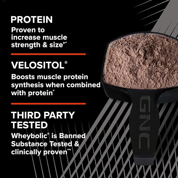 GNC AMP Wheybolic Clinically Proven Protein Powder, 40g Whey Protein, BCAA, Leucine, Increases Muscle Strength, Muscle Building, 3rd Party Tested, Gluten Free, Fruity Crisps, 25 Servings