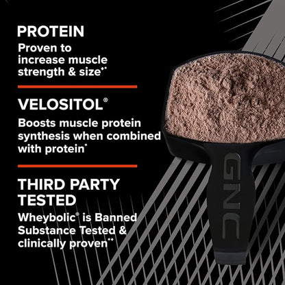 GNC AMP Wheybolic Clinically Proven Protein Powder, 40g Whey Protein, BCAA, Leucine, Increases Muscle Strength, Muscle Building, 3rd Party Tested, Gluten Free, Fruity Crisps, 25 Servings