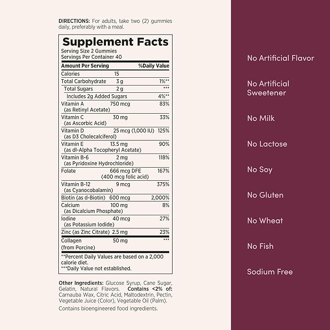 Nature's Bounty Optimal Solutions Women's Multivitamin, Immune and Cellular Energy Support, Bone Health, Raspberry Flavor, 80 Gummies, 40 Total Servings
