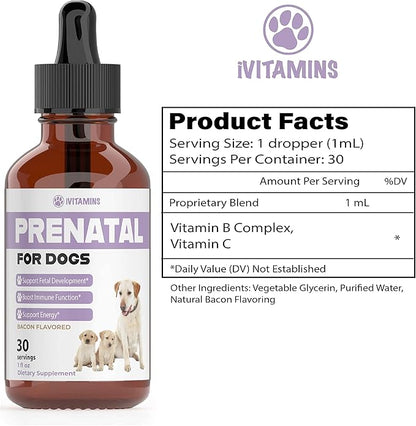 Dog Prenatal Vitamins | Prenatal Vitamins for Dogs | Includes Vitamin B Complex & Vitamin C | Dog Essentials | Whelping Supplies | Prenatal Dog Vitamins | Prenatal for Dogs | 1 Pack: 30 Servings