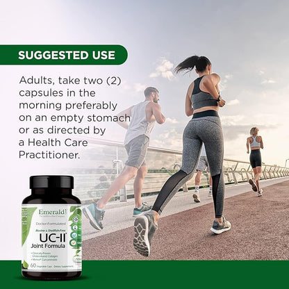 EMERALD LABS UC-II Joint Formula - Made with Undenatured Collagen Type II, Bioperine, Curcuminoids & More for Muscle & Joint Health & Mobility & Flexibility Support - 60 Vegetable Capsules