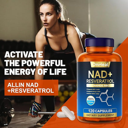 resveratrol Supplement for Energy & Skin - Anti-Aging Booster with resveratrol - Supports Cellular Health & Focus - 120 Capsules