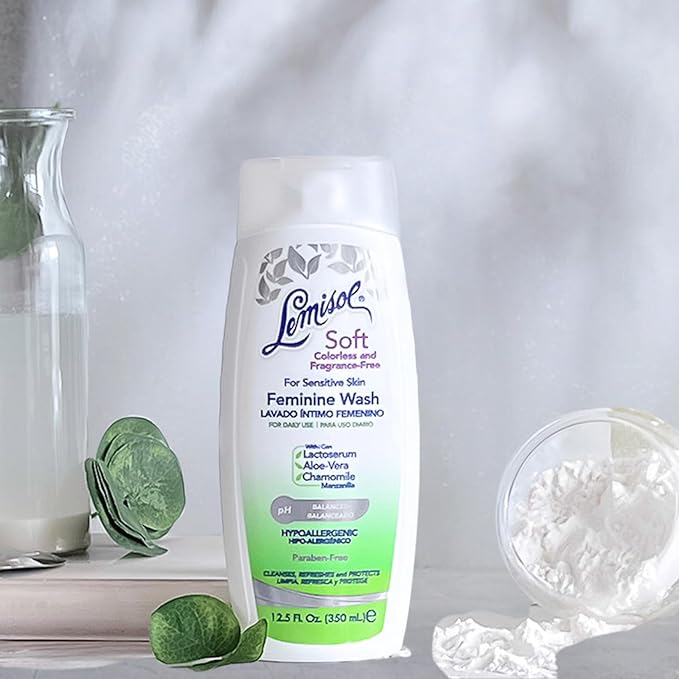 Lemisol Soft Feminine Wash, Fragrance-Free for Sensitive Skin, 12.5 Fl Oz Bottle
