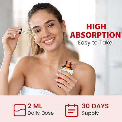 Cortisol Support Supplements for Men and Women, Cortisol Detox Hormone Balance with Magnesium, Ashwagandha, L-theanine, Phosphatidylserine for Lower Cortisol, Calm, Mood Support (60ML, strawberry)