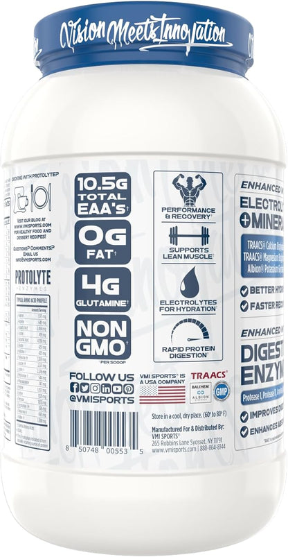 VMI Sports | ProtoLyte Whey Isolate Protein Powder | Low Calorie Whey for Weight Loss and Muscle Gain | Digestive Enzymes | Non-GMO (1.6 lb, Strawberry)
