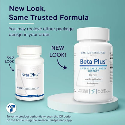 Biotics Research Beta-Plus™ Nutritional Ox Bile Salts Digestive Enzymes Supplement For Bile Production For No Gallbladder-Supports Overall Liver Function, Aids Fat Digestion, Supplies Betaine 180 Tabs