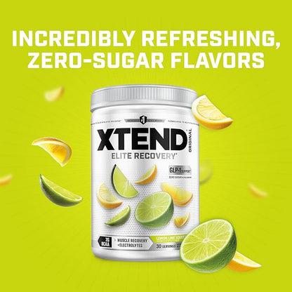 Xtend Original BCAA Powder, 7g BCAAs and 2.5g L-Glutamine for Muscle Recovery Hydration and Lean Muscle, Sugar Free Intra and Post Workout Drink with Electrolytes, Lemon Lime Squeeze, 30 Servings