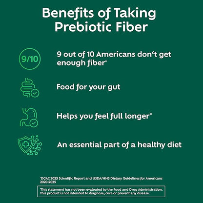 Benefiber Daily Prebiotic Fiber Supplement Powder for Digestive Health, Unflavored -124 Teaspoons (8.7 Ounces)