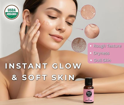 Earth N Pure Rose (Gulab Oil) Essential Oil Natural and Therapeutic Grade with Glass Dropper 15 ml