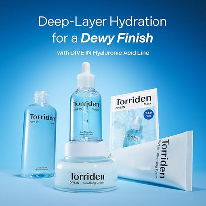Torriden DIVE IN Hyaluronic Acid Serum 50ml(1.69 fl.oz.) * 2 (Pack of 2) | Deep Hydration to Get Glow Skin | Hyaluronic Acid, Panthenol, Allantoin | Korean Facial Serum