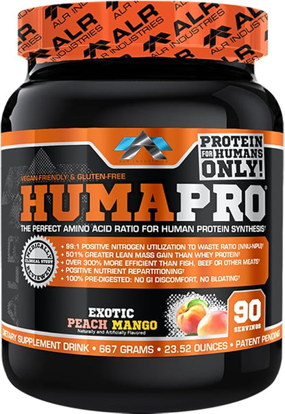 HumaPro Essential Amino Acid Formula | EAA Protein Supplement | Supports Muscle Recovery & Performance | Vegan, Gluten Free | | 90 Servings (Exotic Peach Mango)