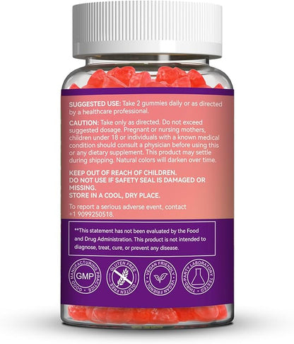 2 Pack Potassium Supplement Gummies 1000mg, Potassium Gummies for Adults, Support Leg Cramps & Muscle Health - Vegan,120 Count