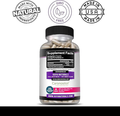 Kaya Naturals Myo & D-Chiro Inositol Plus Support for Women, Vitamin B8-30 Capsules