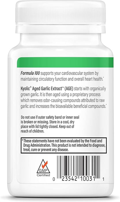 Kyolic Aged Garlic Extract Formula 100, Cardiovascular Health*, 100, Tablets.