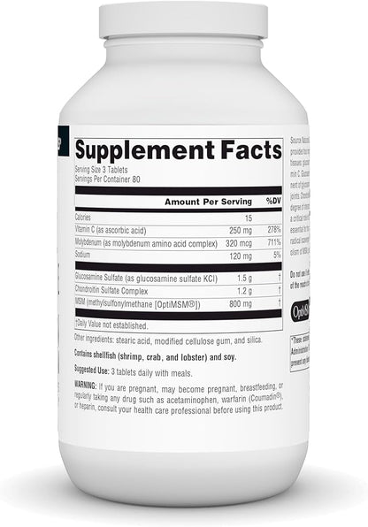 Source Naturals Glucosamine Chondroitin Complex with MSM, Promotes Healthy Joints and Connective Tossues* - 240 Tablets