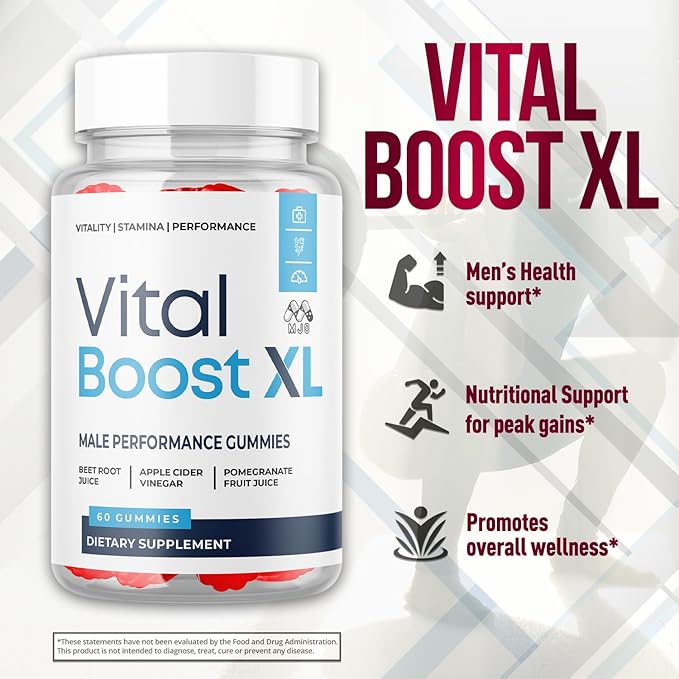 (2 Pack) Vital Boost XL Gummies, Official VitalBoost X L Gummys for Men with All Natural Ingredients, Vital Boost XL Advanced for Wellness Support with Premium Active Lifestyle Vitamins (120 Gummies)
