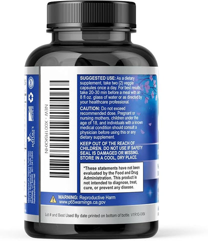 Stress Support Supplement - Extra Strength Ashwagandha, GABA, Magnesium, L-Theanine for Relief - Supports Mood & Focus - Naturally Calm, Unwind & Relax - Eases Tension & Nervousness - 60 Capsules