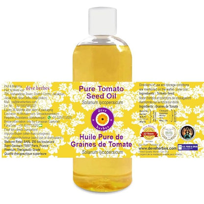 Deve Herbes Pure Tomato Seed Oil (Solanum lycopersicum) Cold Pressed 200ml (6.76 oz)