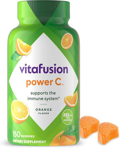 Vitafusion Power C Vitamin C Gummies for Immune Support, Orange Flavored, 282 mg Vitamin C, America’s Number 1 Gummy Vitamin Brand, 50 Day Supply, 150 Count