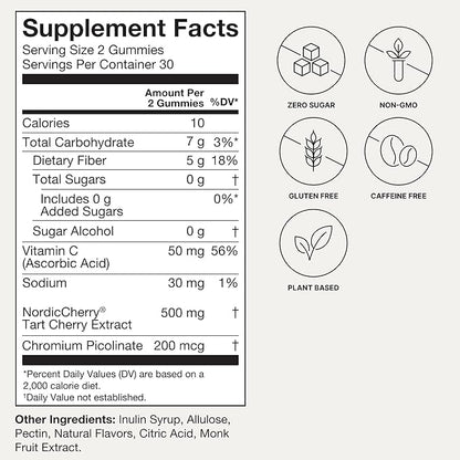 Humann Tart Cherry Gummies - Uric Acid, Immunity, Inflammation & Metabolic Health Support – NSF Certified Sport, Powerful Antioxidant & Non-GMO - from Maker of SuperBeets - 60 Sugar-Free Vegan Gummy