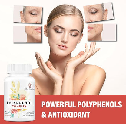 67,500 MG Polyphenols Supplement - Powerful Antioxidants & Polyphenol for Age Defense, Polyphenol Superfood, Quercetin, Resveratrol, Plant-Based & Energy, Immune Support, 90 Capsules