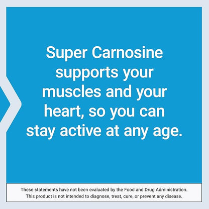 Life Extension Super Carnosine, L-carnosine, Luteolin, Vitamin B1, Muscle Support, Exercise Recovery, Heart Health, Gluten-Free, Non-GMO, Vegetarian, 60 Capsules