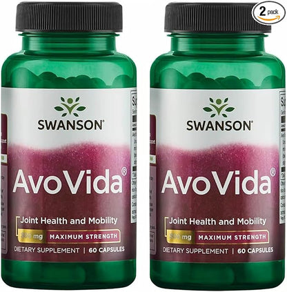 Swanson AvoVida - Cartilage & Joint Health Supplement to Support Mobility & Flexibility* - Contains Phytosterols from Avocado & Soy Extracts - Non-GMO - 60 Capsules (2 Pack)