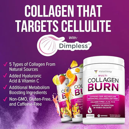 Vitauthority Collagen Peptides Powder Weight Loss Supplements | Hydrolyzed Beauty Complex for Women, Hair Skin Nails | Fat Burning Support | Chocolate Flavored 25 Servings