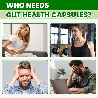 Gut Health Supplement with Prebiotics, Postbiotics & Probiotics for Digestive Health for Women & Men, 80 Billion CFU Probiotics for Gut and Digestion, Immune Support, 90 Capsules