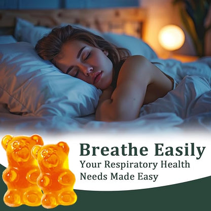 Mullein Gummies, Daily Respiratory Health Gummies,1000mg Mullein Leaf herb Extract, Pear Flavor, Lung Health & Sinus Relief (30 Day Supply)