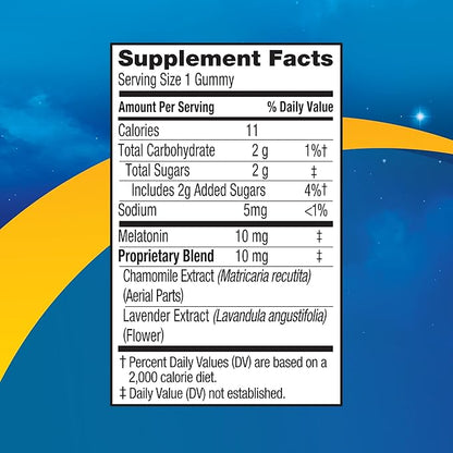 MidNite Deep Sleep Extra Strength, 10 mg Melatonin Sleep Aid, Non-habit Forming, Herbal Dietary Supplement For Adults, Drug-free, Gluten-free, Lactose-free, Vegetarian-friendly, 36 Gummies