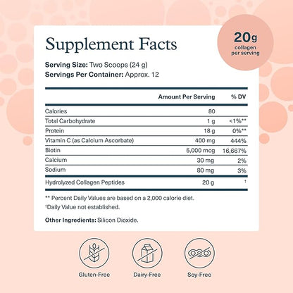 Youtheory Collagen Powder - Hydrolyzed Collagen Peptides with Vitamin C - Supports Healthy Bones, Joints & Immune System* - Unflavored - 10 oz (10-Day Supply)
