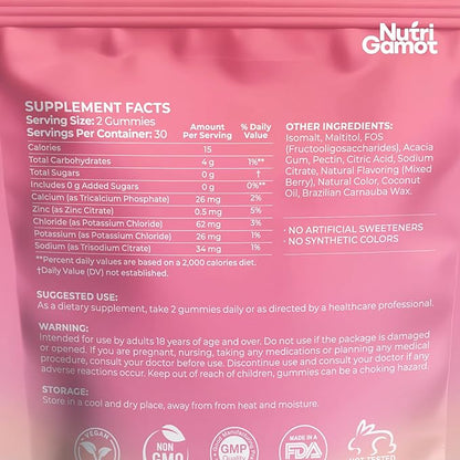 Electrolyte Hydration Gummies Sugar Free | Mixed Berry Flavor - 5 Essential Electrolytes for Runners, Post-Workout Recovery & Endurance – Energy Support Chews, Great Taste, 60 Gummies