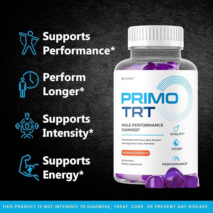 Primo TRT Gummies - Official for Men Advanced Natural Formula, PrimoTRT Male Gummies for Maximum Performance & Support for Overall Wellness Reviews, Primos TRT Gummys for 1 Month