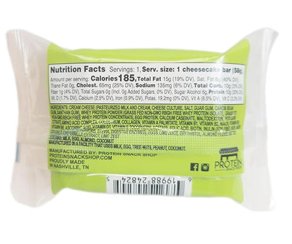 Low Carb Protein Cheesecake Bars | High Protein, Gluten-Free, Clean Ingredients Snack Bars (20, Key Lime)