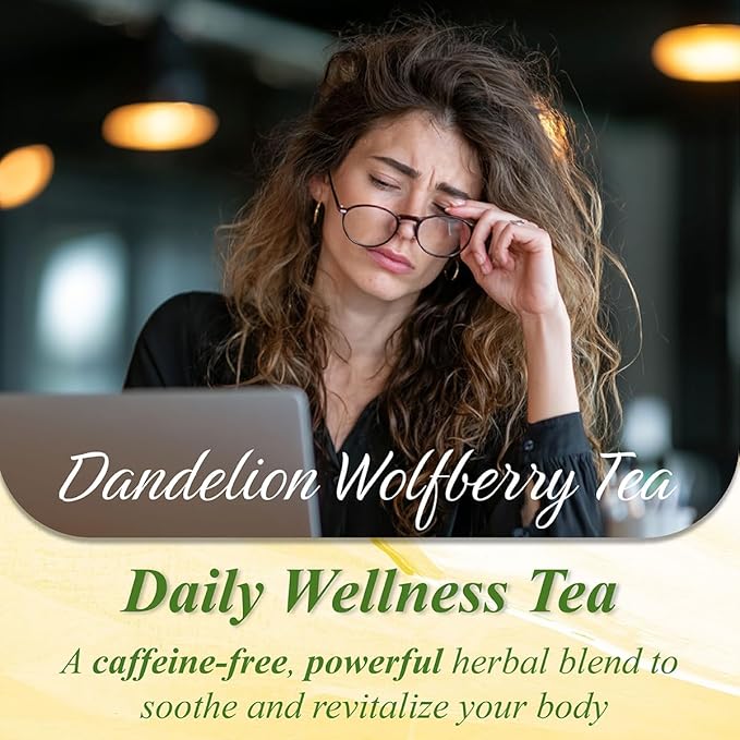 WT WEETEE Dandelion Wolfberry Tea Bags 200g 60-80 Cup, 7 Natural Herbal Ingredients Goji Berry Chrysanthemum Cassia Seed, Wolfberry & Dandelion Herbal Tea