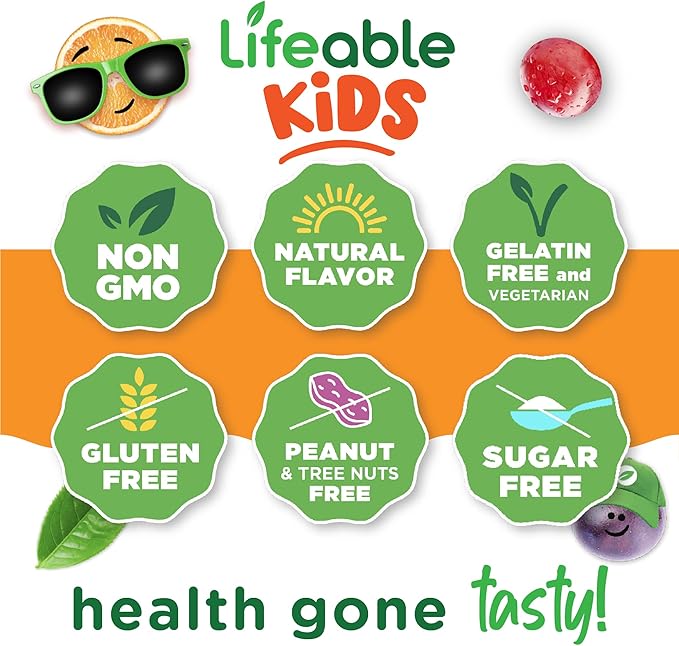 Lifeable Sugar Free Vitamin D for Kids 1000 IU – Great Tasting Natural Flavor Gummy Supplement – Gluten Free Vegetarian Chewable – for Strong and Healthy Bones, for Children, Teen, Toddler, 90 Gummies