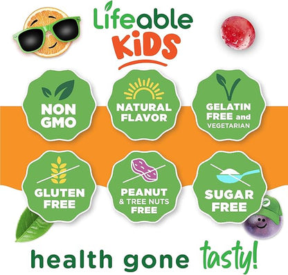 Lifeable Sugar Free Vitamin D for Kids 1000 IU – Great Tasting Natural Flavor Gummy Supplement – Gluten Free Vegetarian Chewable – for Strong and Healthy Bones, for Children, Teen, Toddler, 90 Gummies