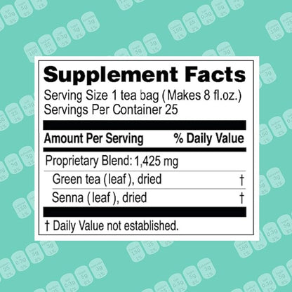 Hyleys Slim Tea Blueberry Flavor - Weight Loss Herbal Supplement Cleanse and Detox - 25 Tea Bags (12 Pack)