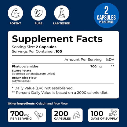 We Like Vitamins Phytoceramides 700mg - 200 Capsules All Natural Wheat Free and Plant Based - Phytoceramide Supplement - Skin Supplement for Women - Ceramides for Skin Hydration, Repair, Rejuvenation