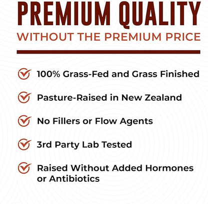 Left Coast Performance Grass Fed Beef Heart and Liver Supplement – Pasture-Raised in New Zealand, No Fillers or Flow Agents – Natural CoQ10 & Iron Support - Beef Organ Supplement – 180 Capsules