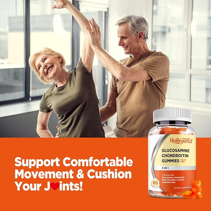 Glucosamine Chondroitin Gummies Sugar Free, Gummies Supplements for Adults Men & Women, 120 Count