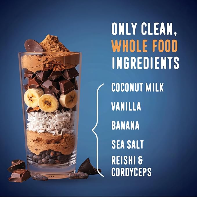 FlavCity Chocolate All in One Protein Shake Powder - On the Go Meal Alternative + Collagen Peptides, Reishi & Cordyceps - Focus, Skin, Hair & Joint Support - 100% Grass Fed Whey, 20 Servings