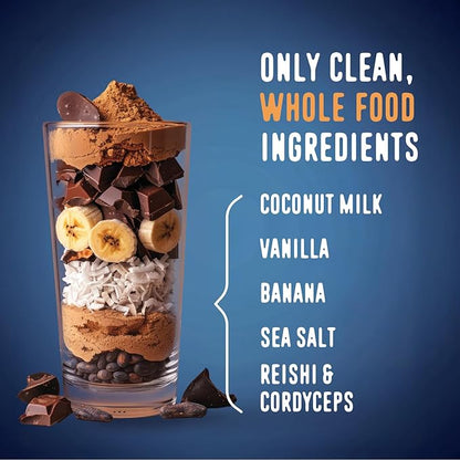 FlavCity Chocolate All in One Protein Shake Powder - On the Go Meal Alternative + Collagen Peptides, Reishi & Cordyceps - Focus, Skin, Hair & Joint Support - 100% Grass Fed Whey, 20 Servings
