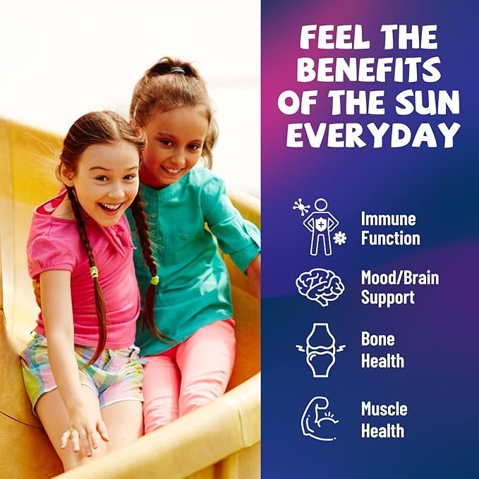 Vitamin D3 K2 Drops for Kids - Liquid Supplement with Magnesium for Calcium Absorption, Joint Health, Teeth & Heart - Non-GMO, Vegan, Strawberry, 2 Fl Oz - Kids Ages 4+