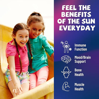 Vitamin D3 K2 Drops for Kids - Liquid Supplement with Magnesium for Calcium Absorption, Joint Health, Teeth & Heart - Non-GMO, Vegan, Strawberry, 2 Fl Oz - Kids Ages 4+